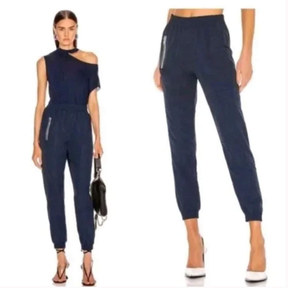 RtA Finn Shell Track Pants Navy Nylon Joggers